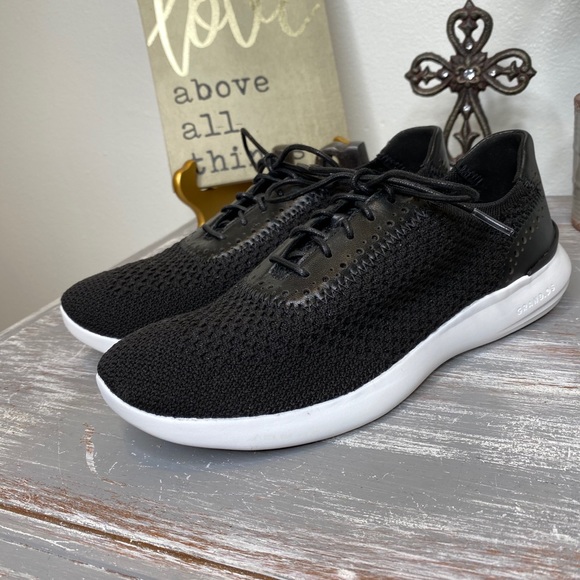 Cole Haan Ella 2 black and white grand knit lace up sneakers size 8.5B - Picture 10 of 11